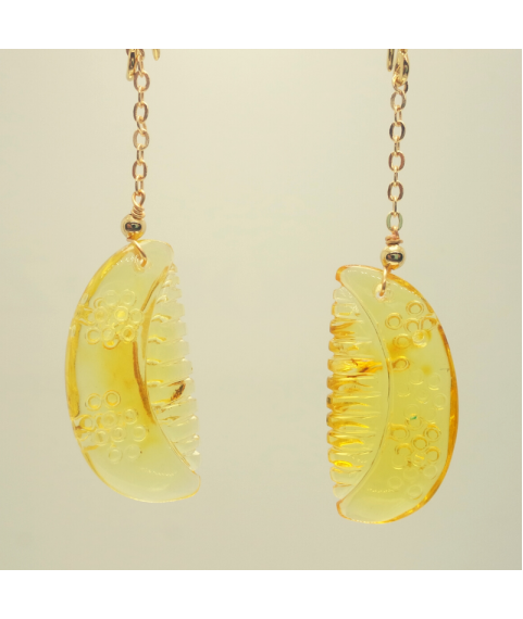 Yellow comb crystal ear hook