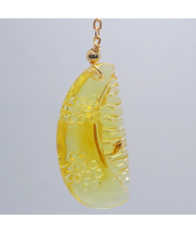 Yellow comb crystal ear hook