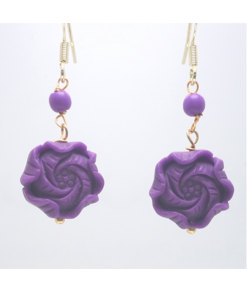 Purple flower crystal ear hook