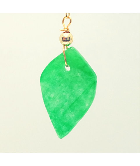 Green leaf crystal ear hook