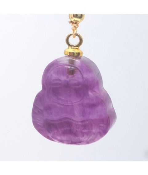 Fluorite reclining Buddha crystal ear hook