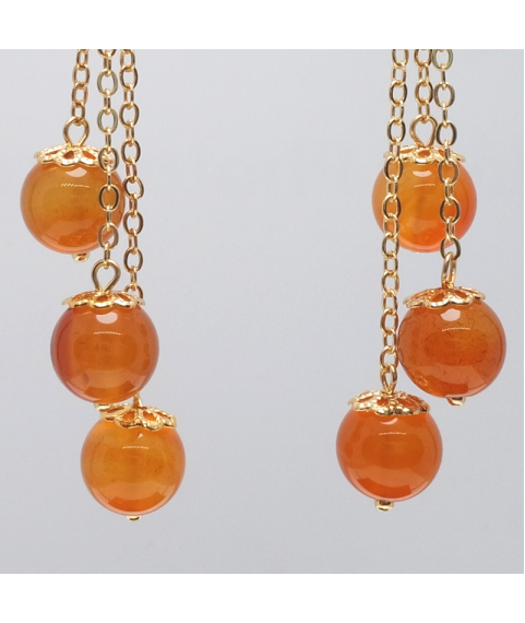 Orange long fringe crystal ear hook