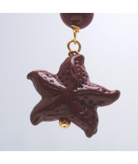 Cinnabar starfish crystal ear hook