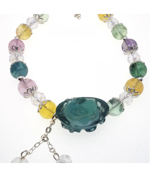 Color fluorite carved ingot crystal bracelet