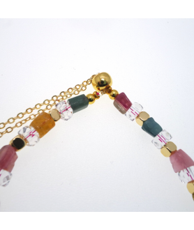 Color tourmaline shell pearl bracelet