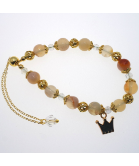 Crown cherry sakura agate bracelet