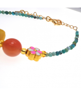 Beeswax Beads flower crystal bracelet