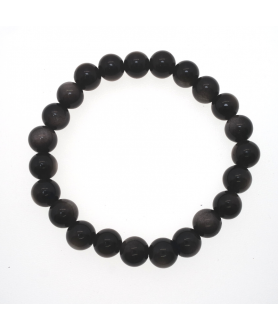 Silver obsidian crystal bracelet