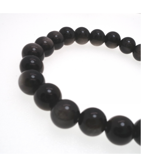 Silver obsidian crystal bracelet