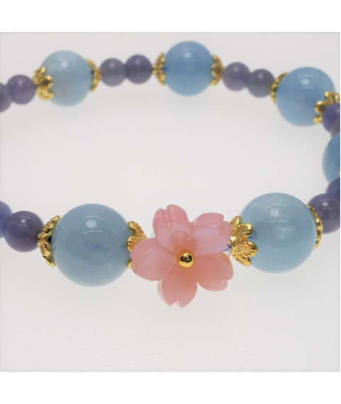 Blue flower crystal bracelet