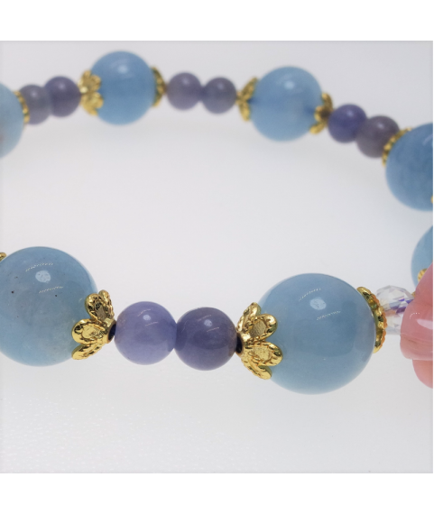 Blue flower crystal bracelet