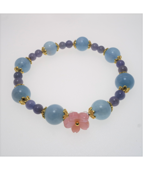 Blue flower crystal bracelet