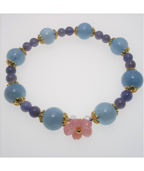 Blue flower crystal bracelet