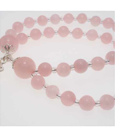 Rose quartz double bracelet