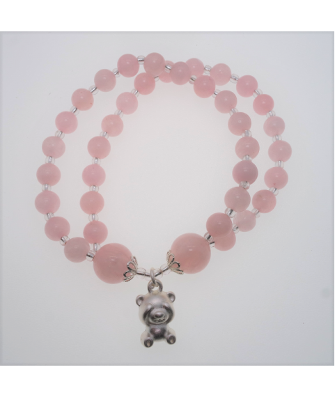 Rose quartz double bracelet