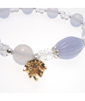 Blue agate crystal bracelet