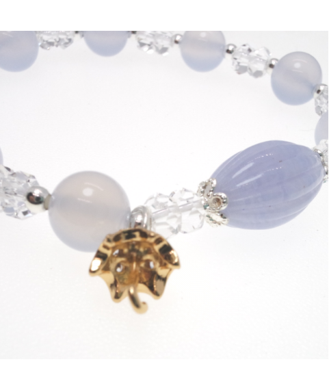 Blue agate crystal bracelet