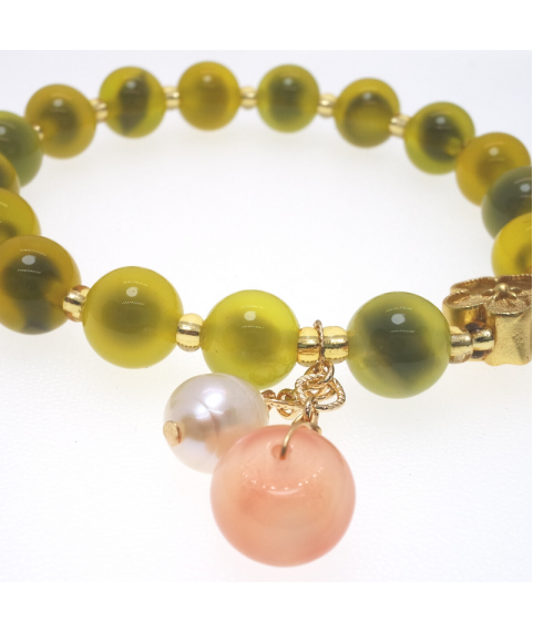 Yellow agate crystal bracelet