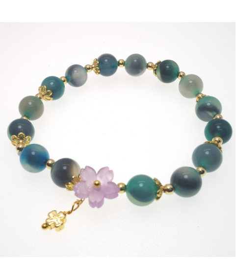 Green agate crystal bracelet