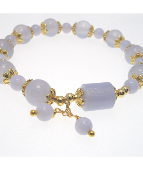 Blue agate crystal bracelet