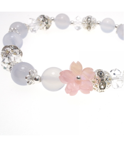 Blue agate flower crystal bracelet