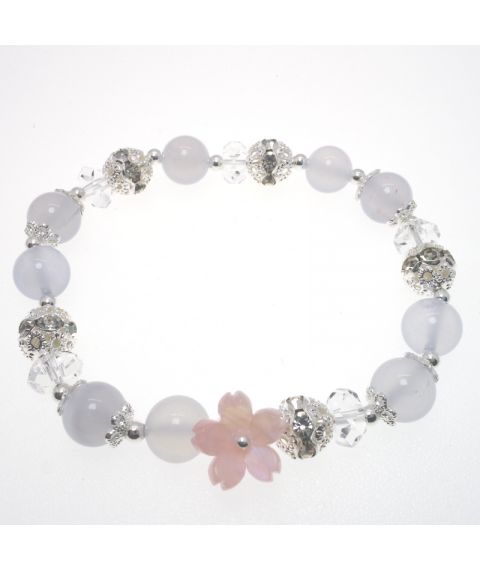 Blue agate flower crystal bracelet