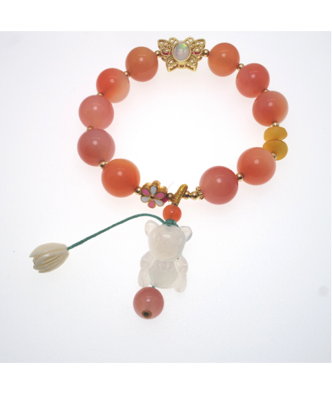 Rose agate crystal bracelet