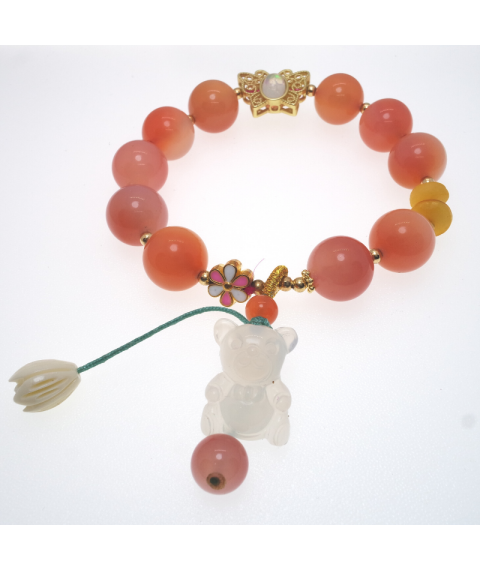 Rose agate crystal bracelet