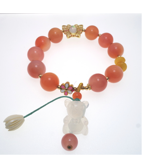 Rose agate crystal bracelet