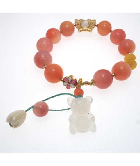 Rose agate crystal bracelet