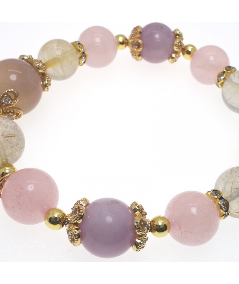 Rose quartz a clover bracelet