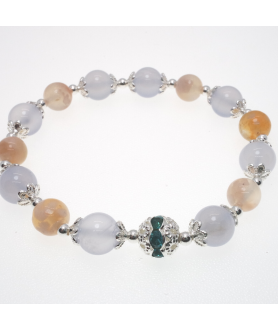 Blue sakuar agate crystal bracelet  