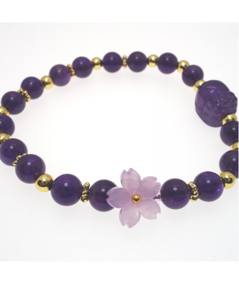 Amethyst flower bracelet