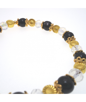 Golden luck stone crystal bracelet