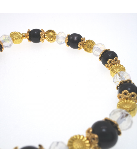 Golden luck stone crystal bracelet