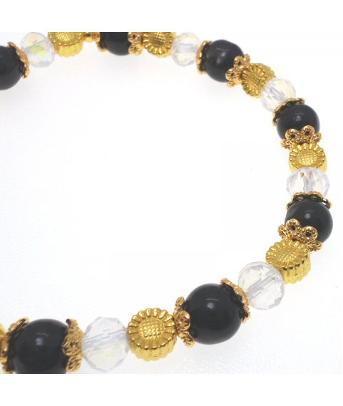 Golden luck stone crystal bracelet