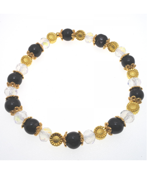 Golden luck stone crystal bracelet