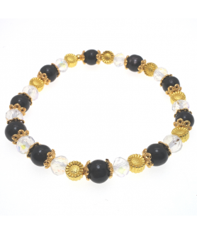 Golden luck stone crystal bracelet