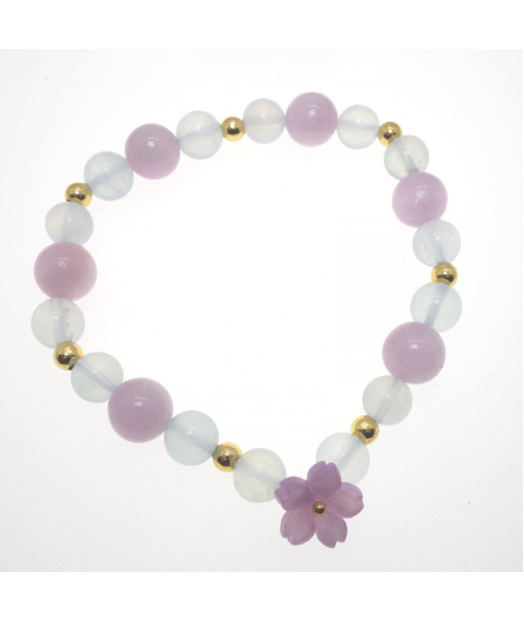 Purple lithium ash crystal bracelet