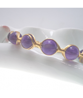 Amethyst openging bracelet