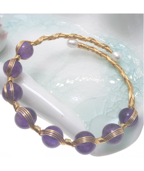 Amethyst openging bracelet