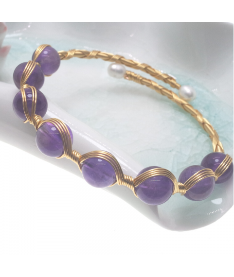 Amethyst openging bracelet