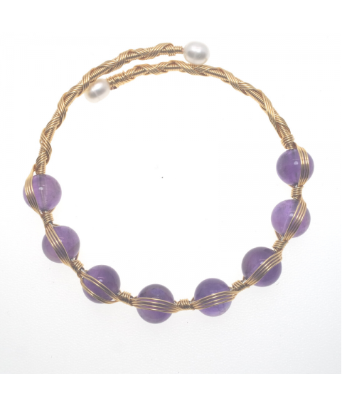 Amethyst openging bracelet