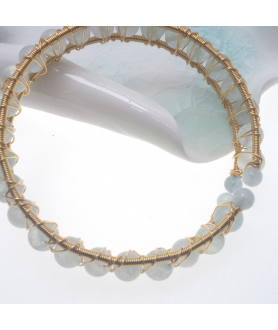 Aquamarine openging crystal bracelet