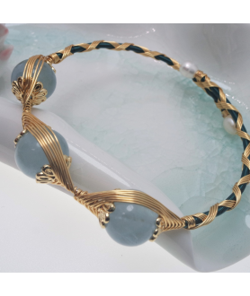 Aquamarine openging crystal bracelet